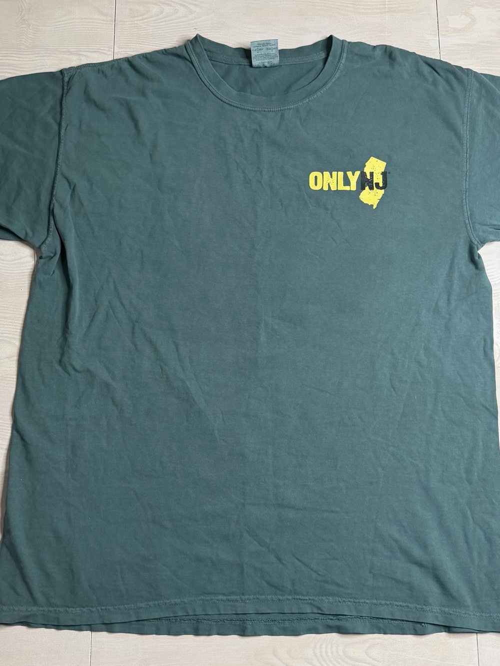 Only Short Sleeve Crewneck Tee in Teal with Yellow Logo